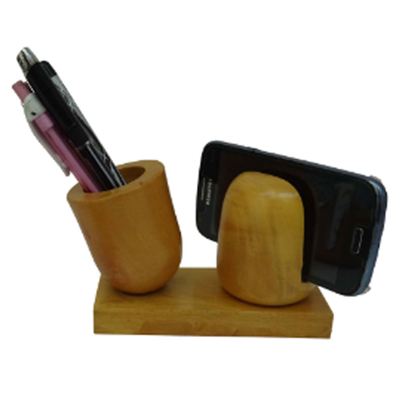 Wooden Base Pen Holder and Mobile Holder